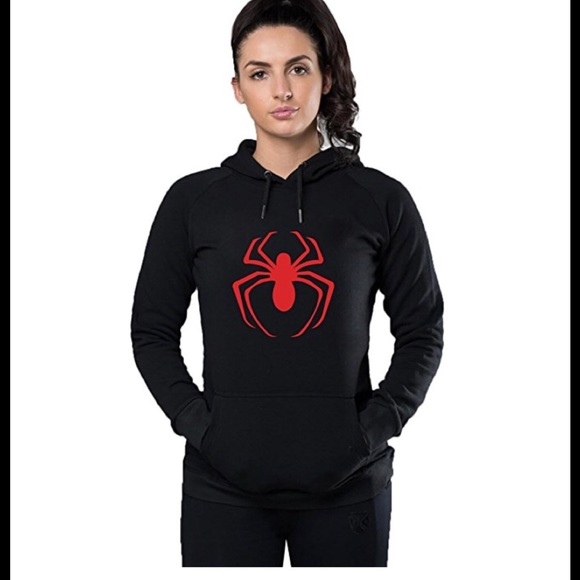 spider man black hoodie